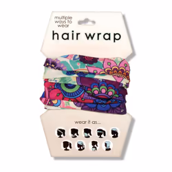 Spoontiques Hair and Face Wraps - Multifunctional Bandanna - Headband - Scarf - Neck Gaiter- Balaclava - Purple Floral