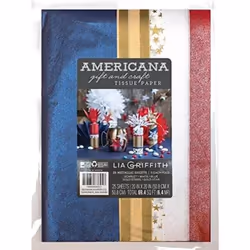 Lia Griffith Americana Craft and Gift Tissue Paper Pack 20-inches by 20-inches 25 Sheets (0051116LG)