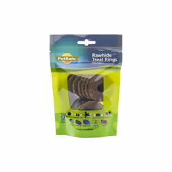 PetSafe Natural Rawhide Treat Ring Refills for Busy Buddy Dog Toys Size B fits Small/Medium and Medium Toys 16 Rings