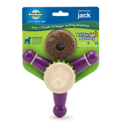 PetSafe Busy Buddy Jack - Treat Holding Dog Chew Toys - Helps Clean Teeth - Vanilla Scented Rubber for Strong Chewers - Treat Refills Included  Intera