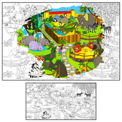 ALEX Art - Zoo Animals Giant Coloring Poster  38.5x26.7 inches  Art Craft Kit for Kids Ages 4-12