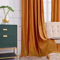 PRIMROSE Blackout Curtains 108 inch for Living Room Velvet Rod Pocket Window Drapes Treatment Semi Room Darkening Decor Cinnamon Orange Curt