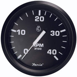 Faria Euro Black 4"" Tachometer - 4000 RPM (Diesel - Magnetic Pick-Up)