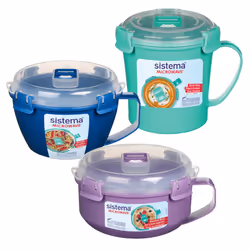 Microwave Containers | Microwave Soup Mug, Porridge Bowl & Noodle Bowl | Microwave Food Containers with Steam Release Vents | ...