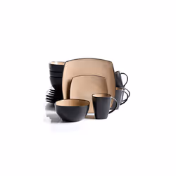 Gibson Soho Lounge Taupe 16-Piece Dinnerware Set