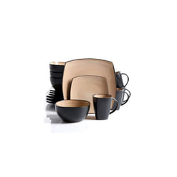 Gibson Soho Lounge Taupe 16-Piece Dinnerware Set