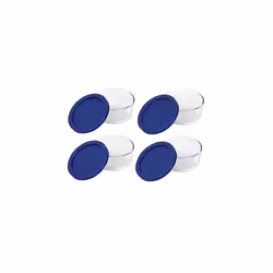 Pyrex Blue Storage 2 Cup Round Dish Clear Lid Pack of 4 Containers