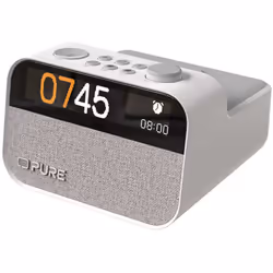 Pure Moment Charge Alarm Clock Radio with Wireless Charging - White