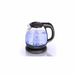 Aigostar Small Electric Kettle, 1.0L Black Glass Kettle Cordless, Compact Mini Clear Water Tea Kettle Fast Quiet Boil