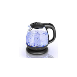 Aigostar Small Electric Kettle, 1.0L Black Glass Kettle Cordless, Compact Mini Clear Water Tea Kettle Fast Quiet Boil