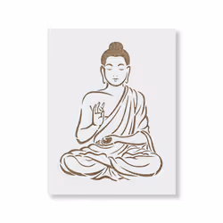 Buddha Stencil - Stencil Buddha Buddah Japanese Stencil Zen Stencil Buddhism Stencil