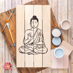 Buddha Stencil - Stencil Buddha  Buddah  Japanese Stencil  Zen Stencil  Buddhism Stencil