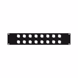 OSP Cases | Metal Rack Panel | 2-Space Blank | 16 D-Series Punch-Out's