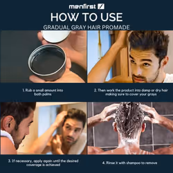 MENFIRST - Men's Hair and Beard Pomade - Instant Gray Coverage Styling Paste that Instantly Darkens White Hair - Light Brown to Blonde - 1 P