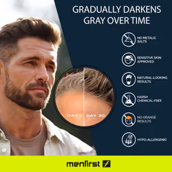MENFIRST - Men's Hair and Beard Pomade - Instant Gray Coverage Styling Paste that Instantly Darkens White Hair - Light Brown to Blonde - 1 P