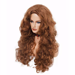 Rugelyss Long Wavy Wigs 28 Inches Natural Ginger Synthetic Kinky Curly Hair Wig for Women or Cosplay(ginger)