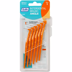 Tepe Angled 0.45mm Orange Interdental Brushes - Pack of 6