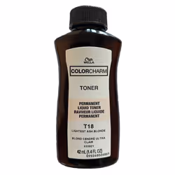 Wella Color Charm Permanent Liquid Hair Toner - Blondes - T18 Lightest Ash Blonde