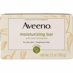 Aveeno Gentle Moisturizing Bar Facial Cleanser with Nourishing Oat for Dry Skin  Fragrance-free  Dye-Free  & Soap-Free  3.5 o ...