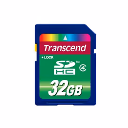 Transcend TS32GSDHC4, 32 GB, SDHC, Class 4, Blue