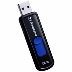 Transcend JetFlash elite JetFlash 760 64GB Blue, 64 GB, USB Type-A, 3.2 Gen 1 (3.1 Gen 1), Slide, 12 g, Black, Blue