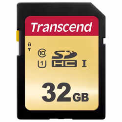 Transcend SD Card SDHC 500S 32GB, 32 GB, SDHC, Class 10, UHS-I, 95 MB/s, 35 MB/s