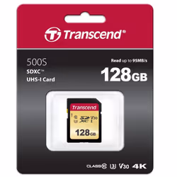 Transcend SD Card SDXC 500S 128GB