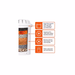 pH Recharge 3F Alkaline Countertop Water Filter Dispenser - 3.3 Gallons Water Jug Dispenser - Removes Fluoride Chlorine & Impurities - Improves W