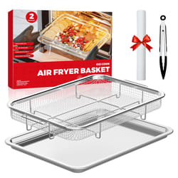 Air Fryer Basket for Oven  Air Fryer Basket and Stainless Steel Baking Tray Pant Oven Air Fryer Pan Rack for Cooking Baking Dishwasher and Broiling (1