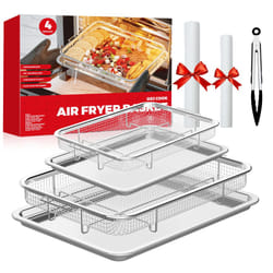 Air Fryer Basket for Oven  Air Fryer Basket and Stainless Steel Baking Tray Pant Oven Air Fryer Pan Rack for Cooking Baking Dishwasher and Broiling (2