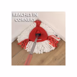 Turbo Microfibre Spin Mop and Bucket Set with Extra 2-in-1 Head Replacement for Cleaning Floors, Set of 1x Mop, 1x Bucket and 1x Refill, Red, 29.6 x