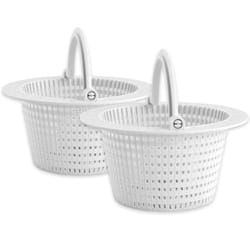 FibroPool Above Ground Swimming Pool ThroughWall Skimmer Basket with Handle 2 Pack Replacement Strainer for Leaves and Debris