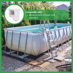 FibroPool Above Ground Swimming Pool ThroughWall Skimmer Basket with Handle 2 Pack Replacement Strainer for Leaves and Debris