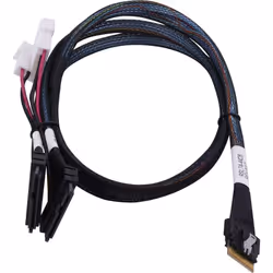 Microchip Technology 2305500-R, 0.8 m, SlimSAS ×8 (SFF-8654), 2SFF-8639 ×4 U.2, Straight, Straight, Black, Multicolour