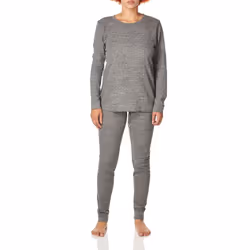 Fruit of the Loom Women's Micro Waffle Premium Thermal Set Smoke Heather X-Large