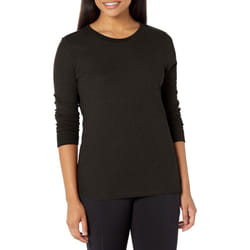 Fruit of the Loom Women's Micro Waffle Premium Thermal Underwear Tee Shirt  Black  2X