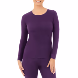 Fruit of the Loom Women's Micro Waffle Premium Thermal Underwear Tee Shirt  Violet  Small