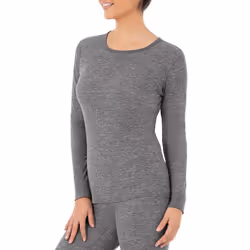 Fruit of the Loom Women's Micro Waffle Premium Thermal Underwear Tee Shirt  Smoke Heather  4X Plus