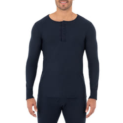 Fruit of the Loom mens Recycled Waffle Thermal Underwear Henley (1 and 2 Packs) Pajama Top  Navy  XX-Large US
