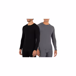 Fruit of the Loom Mens Recycled Waffle Thermal Underwear Henley Top (1 and 2 Packs)  Blackgreystone Heather  Large