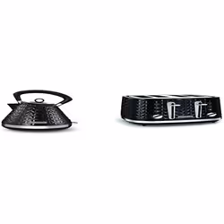 Morphy Richards Vector Pyramid Kettle 108131 Traditional Kettle Black + 4 Slice Toaster 248131 Black Four Slice Toaster Black ...
