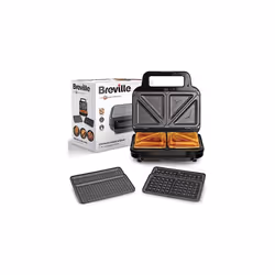 Breville 3-in-1 Ultimate Snack Maker | Deep Fill Toastie Maker, Waffle Maker & Panini Press | Removable Non-Stick Plates | Bl ...