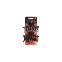 Revlon Strong Hold Hair Claw Clips  Brown/Black  2 Count (Pack of 1)