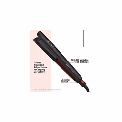 Smoothstay Coconut Oil-Infused Hair Straightener (25mm Triple-Coated Ceramic Plates, Floating Plates with Rounded Edges, Customizable Temperature up