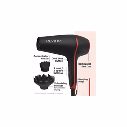 Smoothstay Coconut Oil-Infused Hair Dryer (2000 watts, 2 Accessories for Styling Versatility: Diffuser & Concentrator Comb, Ceramic Tourmaline Ionic