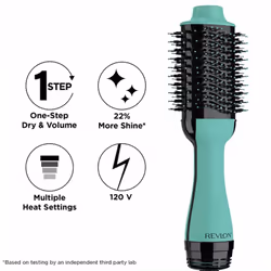 Revlon Hair Dryer Volumiser Styler RVDR5222TUK One-Step Ionic Round Teal 800W