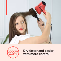 Airflow Control Dryer || Compact Dryer with Rotating Built-in Concentrator and Curl-Enhancing Diffuser, 2000W || RVDR5320