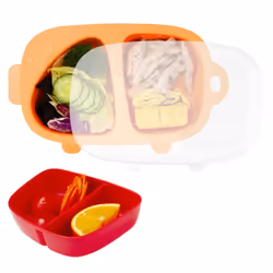 Kids Divided Plate 3 PCSPlate with Lid and Inner Dish Toddler Dishes Tableware DishwasherSafe for Baby Feeding Dinner Plat