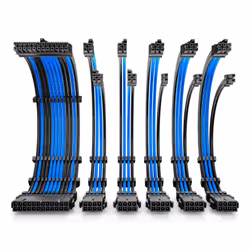 Antec AT-ECAB-W300-C2P3-BK/BU, 0.3 m, Straight, Straight, Black, Blue, Motherboard, 6 pc(s)