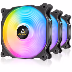 Antec RGB Fans  PC Fans  120mm Fan  120mm Case Fan 3 Packs  Case Fans 3Pin 5V Addressable RGB Fans with Controller  MOBO Sync ...